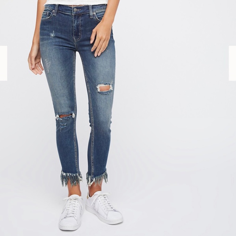 Free People Frayed Skinny Jeans